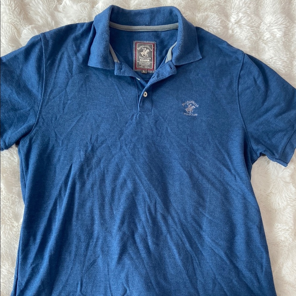 Beverly Hills Polo Club Blue Polo Shirt Classic Style